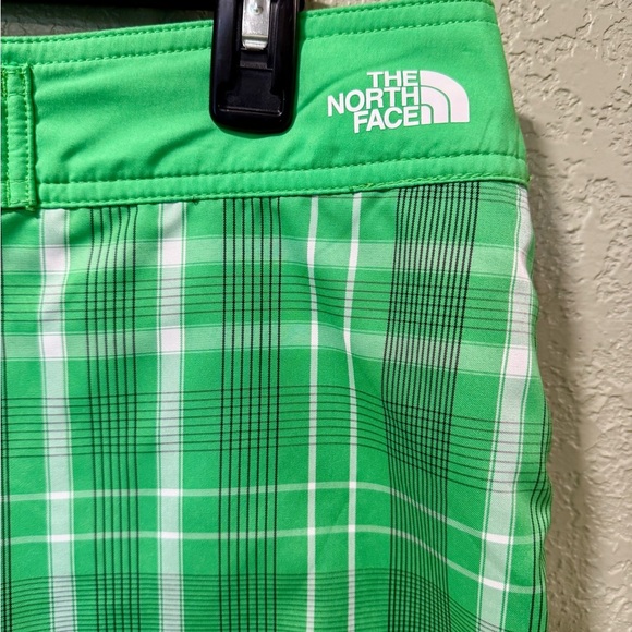The North Face Green Plaid Women's Swim Shorts - Picture 2 of 4